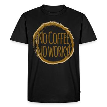 Coffee Work Office Tired Coffee Stain - Men's Premium Organic T-Shirt - black - Front - Nico (187cm)