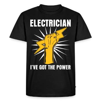 Électricien Électricien Électricien - T-shirt Premium bio Homme - noir - Devant - Nico (187cm)