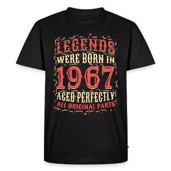 Les légendes sont nées en 1967 anniversaire - T-shirt Premium bio Homme - noir - Devant - Nico (187cm)