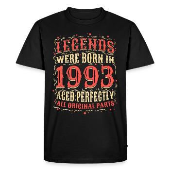 Les légendes sont nées en 1993 anniversaire - T-shirt Premium bio Homme - noir - Devant - Nico (187cm)