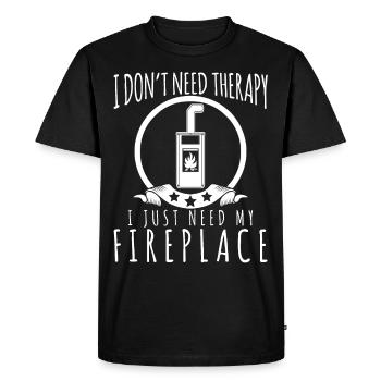 Kamin Therapie Kaminofen Brennholz Ofen - Männer Premium Bio T-Shirt - Schwarz - Vorne - Nico (187cm)