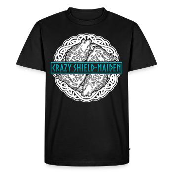 Bouclier Jeune fille Mythologie nordique Vikings - T-shirt Premium bio Homme - noir - Devant - Nico (187cm)