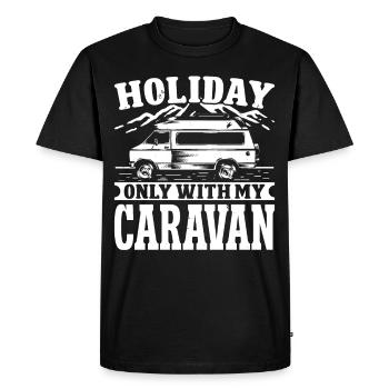 Vacances seulement avec ma caravane - T-shirt Premium bio Homme - noir - Devant - Nico (187cm)