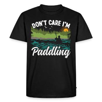 Peu m’importe, je pagaie - T-shirt Premium bio Homme - noir - Devant - Nico (187cm)