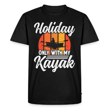Vacances seulement avec mon Kayak - T-shirt Premium bio Homme - noir - Devant - Nico (187cm)
