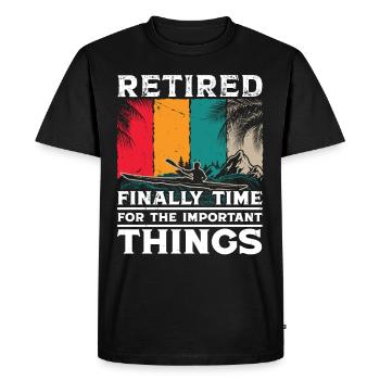Retired finally Time for the important - Men's Premium Organic T-Shirt - black - Front - Nico (187cm)