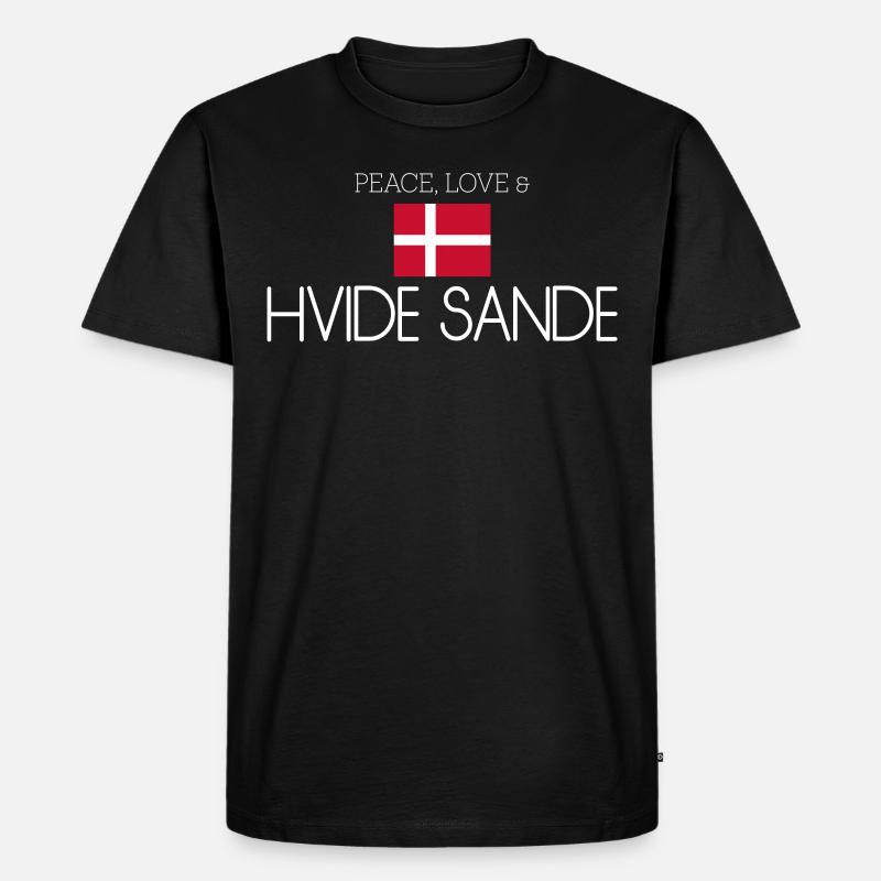 Hvide Sande Dänemark - Männer Premium Bio T-Shirt - Schwarz