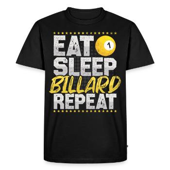 Billard Manger Dormir Répéter Boule de billard Billard - T-shirt Premium bio Homme - noir - Devant - Nico (187cm)