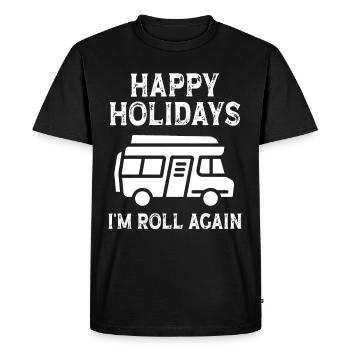 Joyeuses Fêtes je roule à nouveau - T-shirt Premium bio Homme - noir - Devant - Nico (187cm)