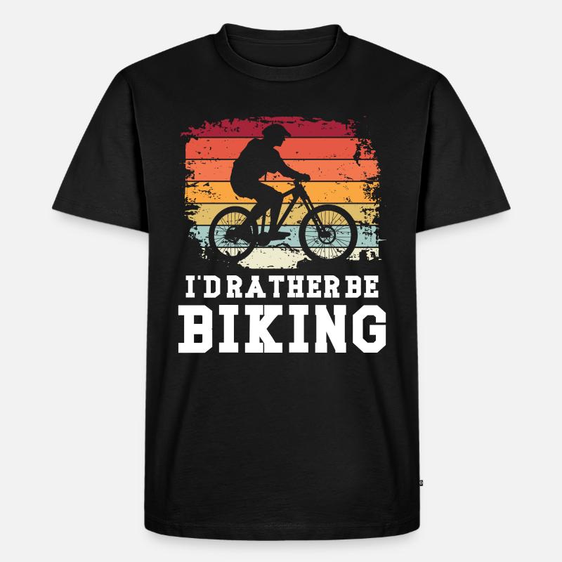 I'd rather be Biking - Männer Premium Bio T-Shirt - Schwarz