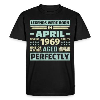 54ème anniversaire Avril Millésime 1969 Millésime - T-shirt Premium bio Homme - noir - Devant - Nico (187cm)