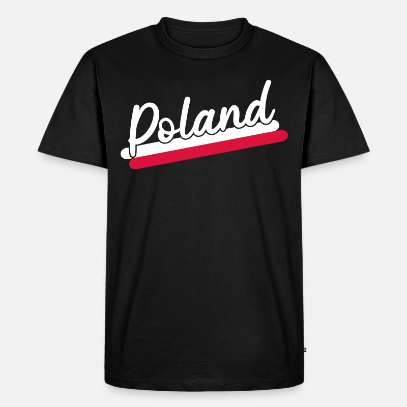 Polen Flagge - Männer Premium Bio T-Shirt - Schwarz