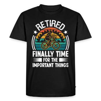 Retired finally Time for the important - Men's Premium Organic T-Shirt - black - Front - Nico (187cm)