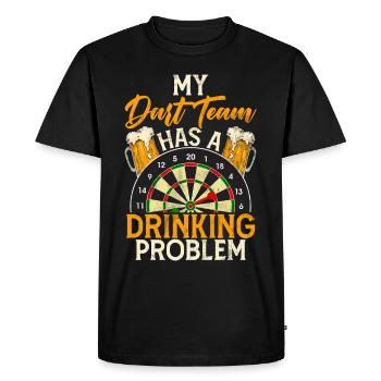 Jeu de fléchettes rétro Dartboard 180 pour les joueurs de fléchettes - T-shirt Premium bio Homme - noir - Devant - Nico (187cm)