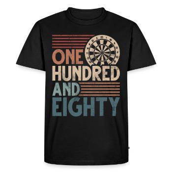 Jeu de fléchettes rétro Dartboard 180 pour les joueurs de fléchettes - T-shirt Premium bio Homme - noir - Devant - Nico (187cm)