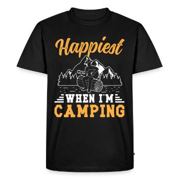 Happiest when i'm Camping - Men's Premium Organic T-Shirt - black - Front - Nico (187cm)