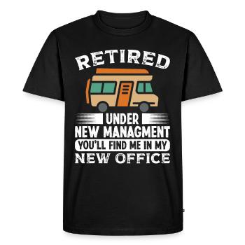 Retired under new Managment new Office - Men's Premium Organic T-Shirt - black - Front - Nico (187cm)