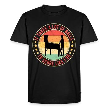 Joueur de flipper - T-shirt Premium bio Homme - noir - Devant - Nico (187cm)