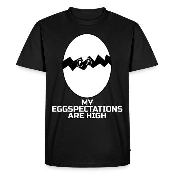 Oeufs de poule Drôles d’œufs de poule Poulets - T-shirt Premium bio Homme - noir - Devant - Nico (187cm)