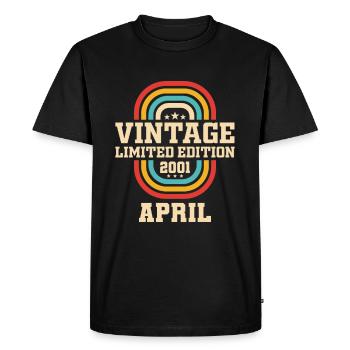 22nd birthday April Vintage 2001 Vintage - Men's Premium Organic T-Shirt - black - Front - Nico (187cm)