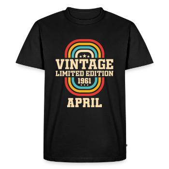 62ème anniversaire Avril Millésime 1961 Millésime - T-shirt Premium bio Homme - noir - Devant - Nico (187cm)