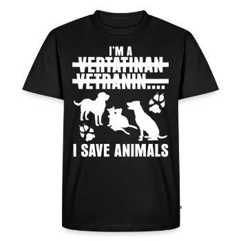 Veterinarian Witz Veterinarian Veterinarian - Men's Premium Organic T-Shirt - black - Front - Nico (187cm)