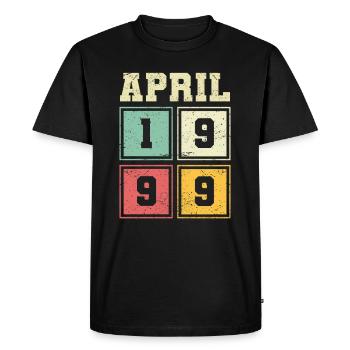 24th birthday April Vintage 1999 Vintage - Men's Premium Organic T-Shirt - black - Front - Nico (187cm)