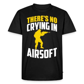 Drôle d’airsoft Dicton Hommes Softair Equipment - T-shirt Premium bio Homme - noir - Devant - Nico (187cm)