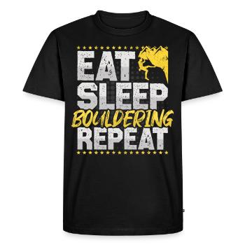 Bloc Manger Dormir Répéter Escalade Mur Bloc - T-shirt Premium bio Homme - noir - Devant - Nico (187cm)