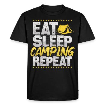 Camping Manger dormir Répéter Zelten Hobby Camping - T-shirt Premium bio Homme - noir - Devant - Nico (187cm)