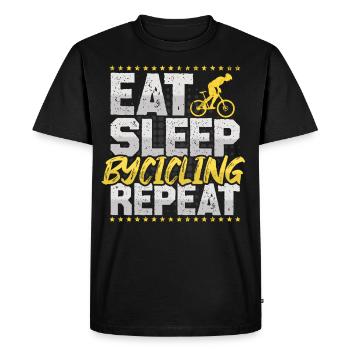 Riding a bike Eat Sleep Repeat Riding a bike - Men's Premium Organic T-Shirt - black - Front - Nico (187cm)