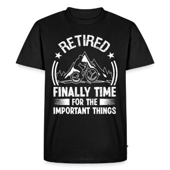 Retired finally Time for the important - Men's Premium Organic T-Shirt - black - Front - Nico (187cm)