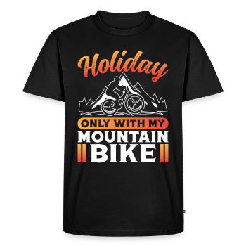 Vacances seulement avec mon VTT - T-shirt Premium bio Homme - noir - Devant - Nico (187cm)