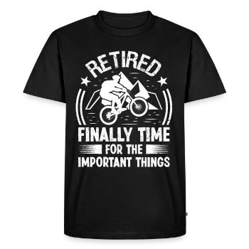 Retired finally Time for the important - Men's Premium Organic T-Shirt - black - Front - Nico (187cm)