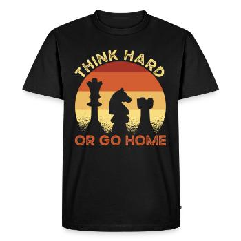 Échecs Réfléchissez bien - T-shirt Premium bio Homme - noir - Devant - Nico (187cm)