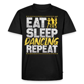 Tanzen Manger Dormir Répéter Danse Passe-temps Tanzen - T-shirt Premium bio Homme - noir - Devant - Nico (187cm)