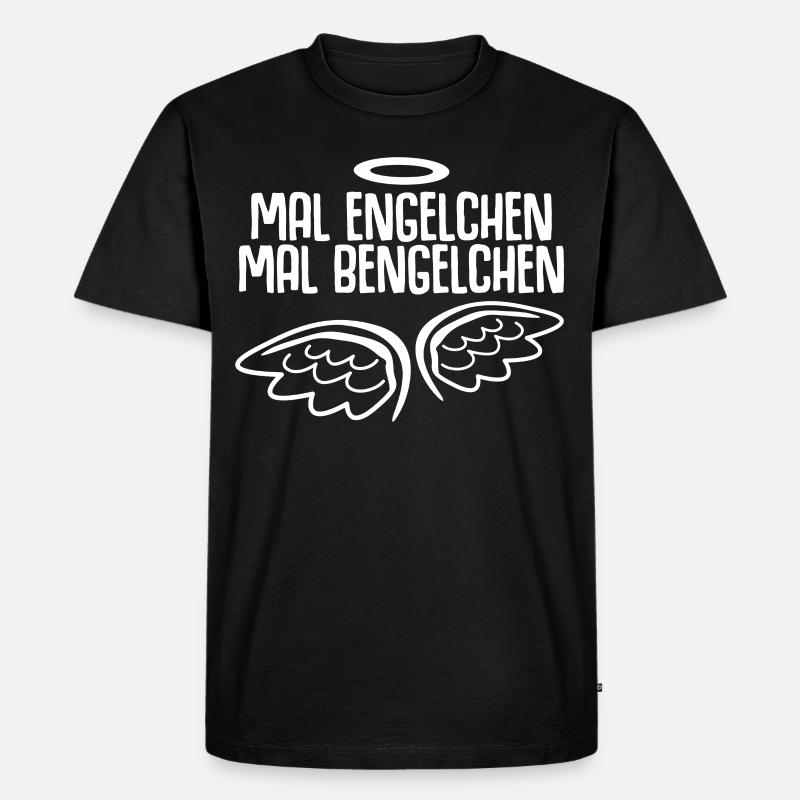 Engelchen Bengelchen Engel Bengel - Männer Premium Bio T-Shirt - Schwarz