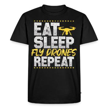 Drones Fly Eat Sleep Répéter FPV Hobby Drones - T-shirt Premium bio Homme - noir - Devant - Nico (187cm)