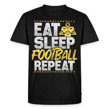 Football américain Manger dormir Répéter Hobby Football - T-shirt Premium bio Homme - noir - Devant - Nico (187cm)
