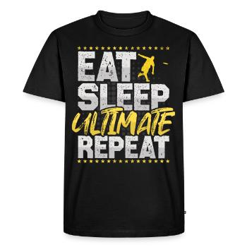 Ultimate Manger Dormir Répéter Frisbee Hobby Ultimate - T-shirt Premium bio Homme - noir - Devant - Nico (187cm)