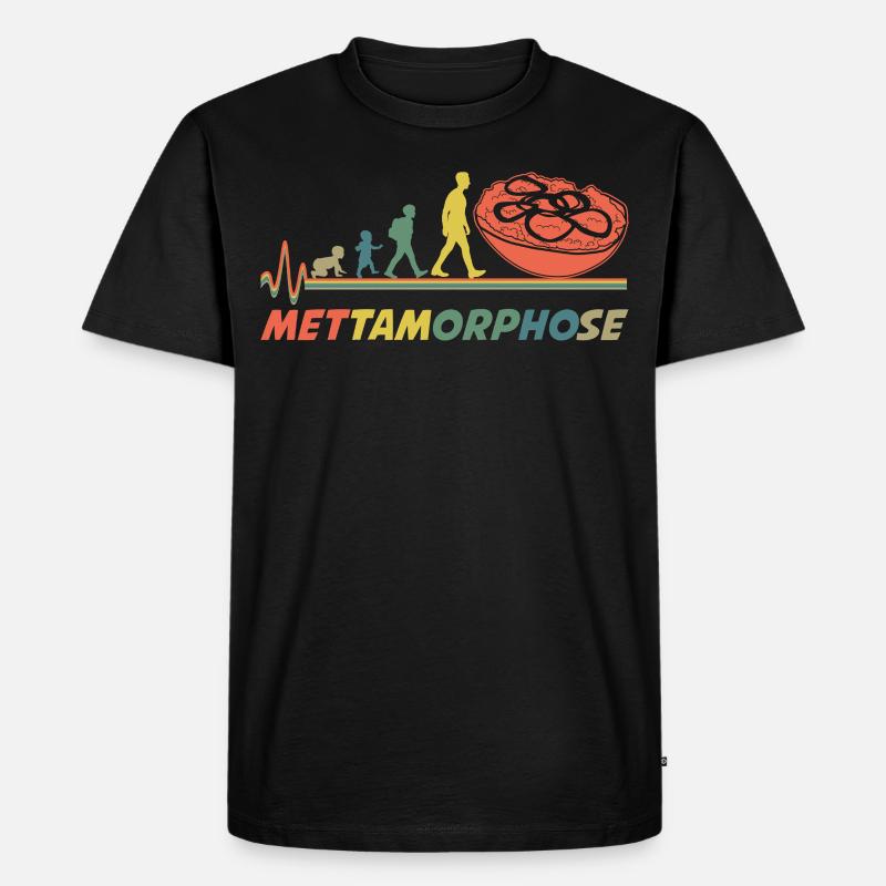 Mettbrötchen Hackfleisch Mett - Männer Premium Bio T-Shirt - Schwarz
