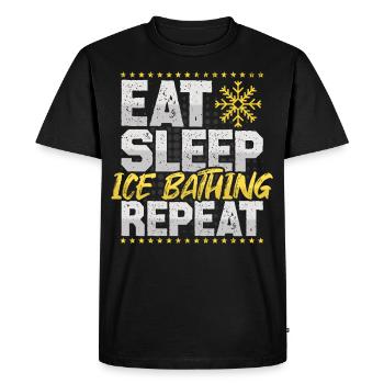 Bain de glace Manger Dormir Répéter Neige Passe-temps Bain de glace - T-shirt Premium bio Homme - noir - Devant - Nico (187cm)