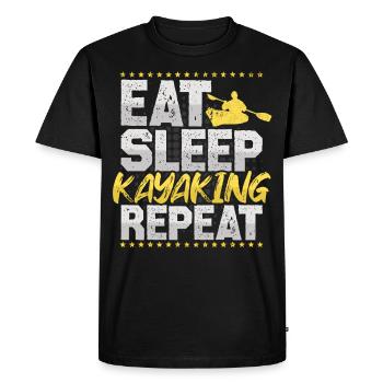 Kayaking Eat Sleep Repeat Paddle Boat Kayak - Men's Premium Organic T-Shirt - black - Front - Nico (187cm)