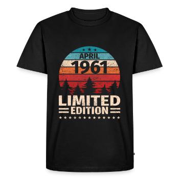 62ème anniversaire Avril Millésime 1961 Millésime - T-shirt Premium bio Homme - noir - Devant - Nico (187cm)