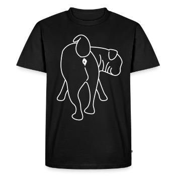 Carlin derrière les chiens - T-shirt Premium bio Homme - noir - Devant - Nico (187cm)