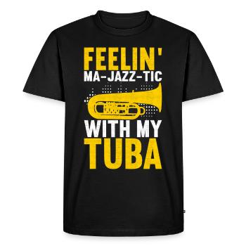 Tuba Tuba lecteur - T-shirt Premium bio Homme - noir - Devant - Nico (187cm)