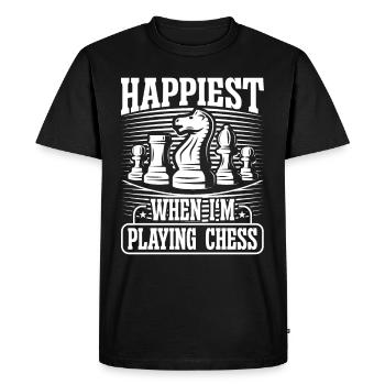 Happiest when i'm playing Chess - Men's Premium Organic T-Shirt - black - Front - Nico (187cm)