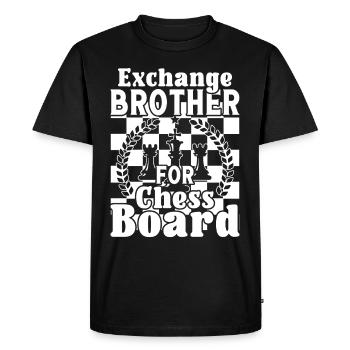Échanger un frère contre un échiquier - T-shirt Premium bio Homme - noir - Devant - Nico (187cm)