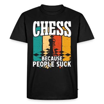 Les échecs parce que les gens sont nuls - T-shirt Premium bio Homme - noir - Devant - Nico (187cm)