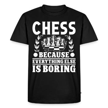 Les échecs parce que tout le reste est ennuyeux - T-shirt Premium bio Homme - noir - Devant - Nico (187cm)